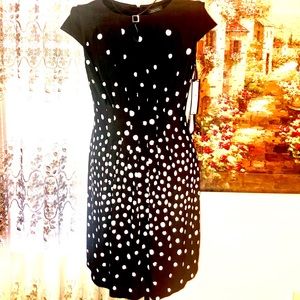 ✅TAHARI 🤎black &white casual dress